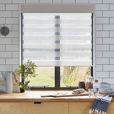 Zebra roller Blind in window